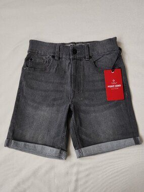 NWT Point Zero Boys Grey Super Flex Denim Shorts Size 12